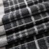 Lindoro Pure Wool Checked Scarf (White/Black Stripe)