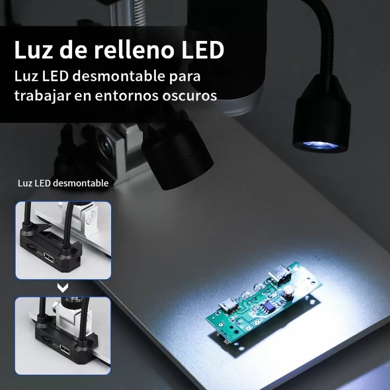 Fnbrli Microscopio Electrónico Académico Con Pantalla Lcd Hd 1600x