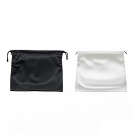 2Packs Silk Dust Bags for Handbags Satin Drawstring Bag for HandBags Boots Purse Dust Bags for Purse Clothes Shoes Boots Black and White 19.69X15.75INCH, White, black, Silk Satin