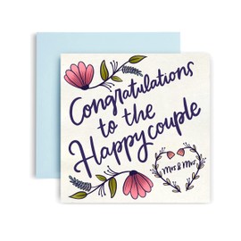 Huxters Congratulations to the Happy Couple - Wedding gifts 14.8cm square Congratulations Wedding card - Wedding gifts for couple - Recyclable Paper - Cute Card, FSC Certified (Mrs and Mrs)
