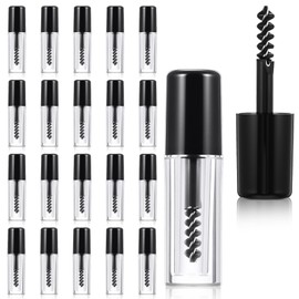 20 Pcs Mini Mascara Tube 0.8ml Empty Mascara Tube with Eyelash Wand Small Sample Size Eyelash Growth Packing Tubes Container for Home and Travel Women Festival Gifts Black Cosmetics Small Containers