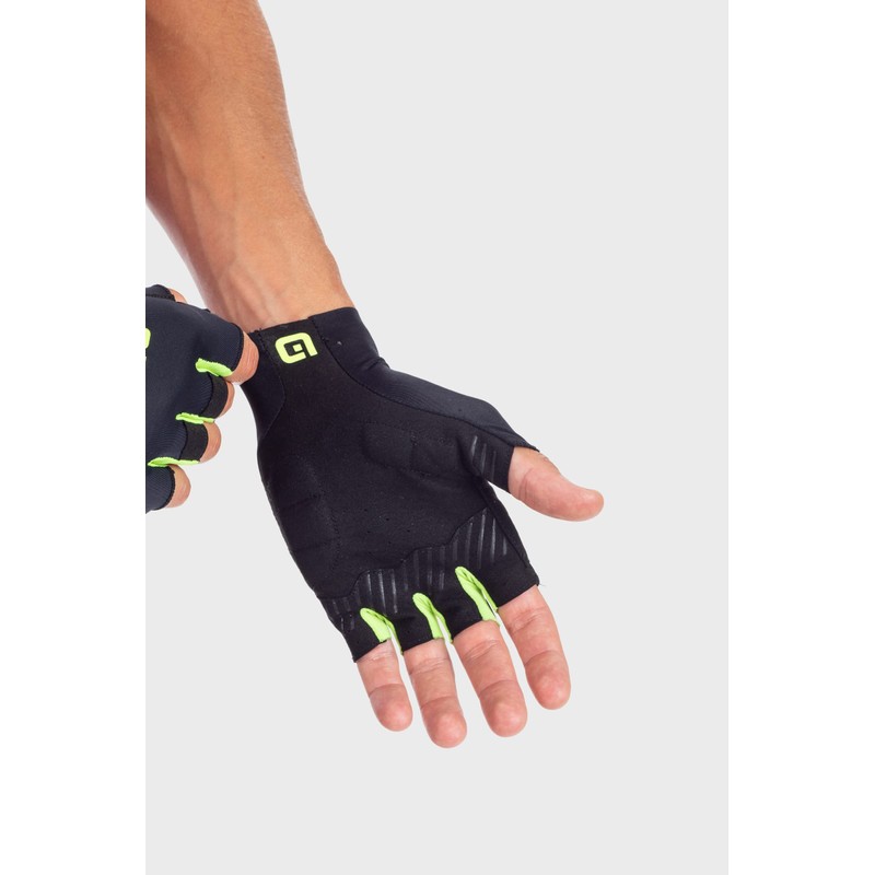 Alé Cycling Unisex Velocissimo Crono Summer Gloves, Black/Fluo Yellow, XXL