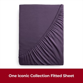 Mellanni Double Fitted Sheet - All Around Elastic - 30 Cm Deep - Ultra Soft Brushed Microfiber, Shrinkage & Fade Resistant - (135x190 cm, Purple)