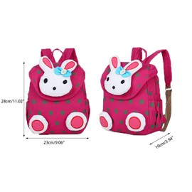 Xinyanmy Cute Rabbit Baby Backpack Children's Backpack for Baby Girls Toddlers 1-3 Years in Nursery, pink-red