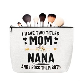 Nana Gift Makeup Pouch for Promoted Grandmother New Grandma Birthday Gifts Nana Gigi Mimi Announcement Gifts First Time Grandma Baby Shower Christmas Retirement Gift Granny Travel Makeup Bag