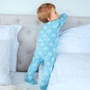 Organic Cotton Crossover Baby Sleepsuit with Feet - Aquatic Blue