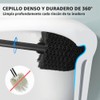 cepillo para polvo de inodoro con mango extra largo, cerdas
