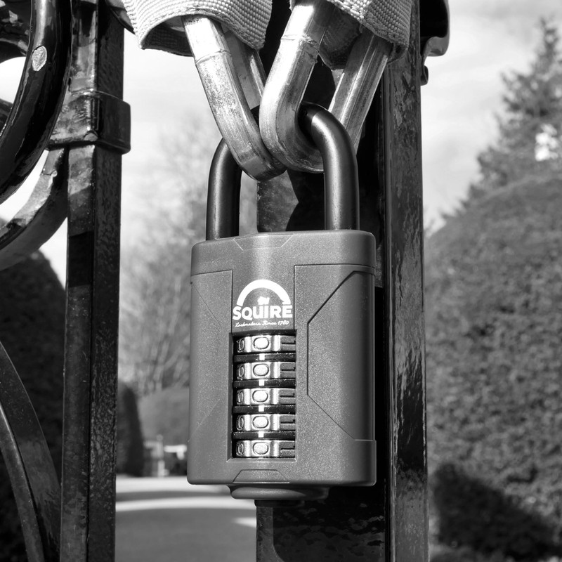 Squire CP60 Combination Padlock, 60mm, Black, 5-Wheel Lock