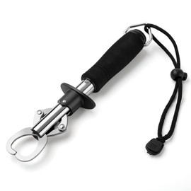 SEASHARK Fish Lip Gripper 9.6-inch Grabber Grip Tool Stainless Steel Fish Holder 30 Pound Fish Lip Grip Tool with Weight Scale (9.6 inch(with Weight Scale))