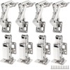 HOZEON 4 Pcs 170 Degree Frameless Cabinet Doors Hinges, Soft