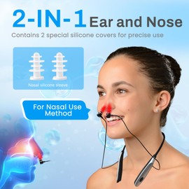 650nm Red Light Therapy Device for Nose & Ear - Portable 2-in-1 Red Light Therapy with Silicone Sleeve, Non-Invasive Nasal & Ear Soothing Device for Personal Wellness, Compact & Easy to Use (Classic)