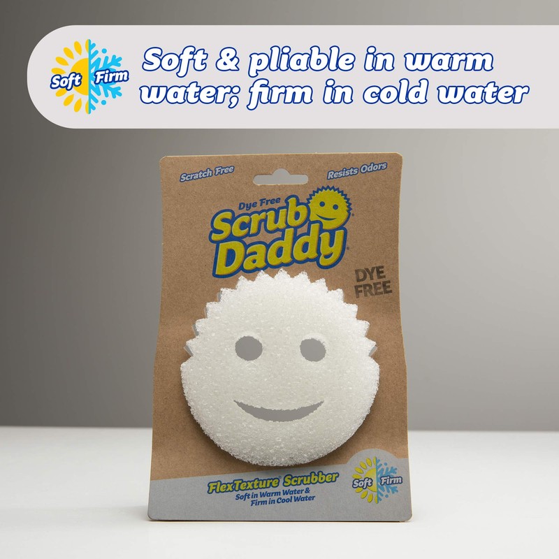 Scrub Daddy Sponge - Dye Free - Scratch-Free Scrubber for