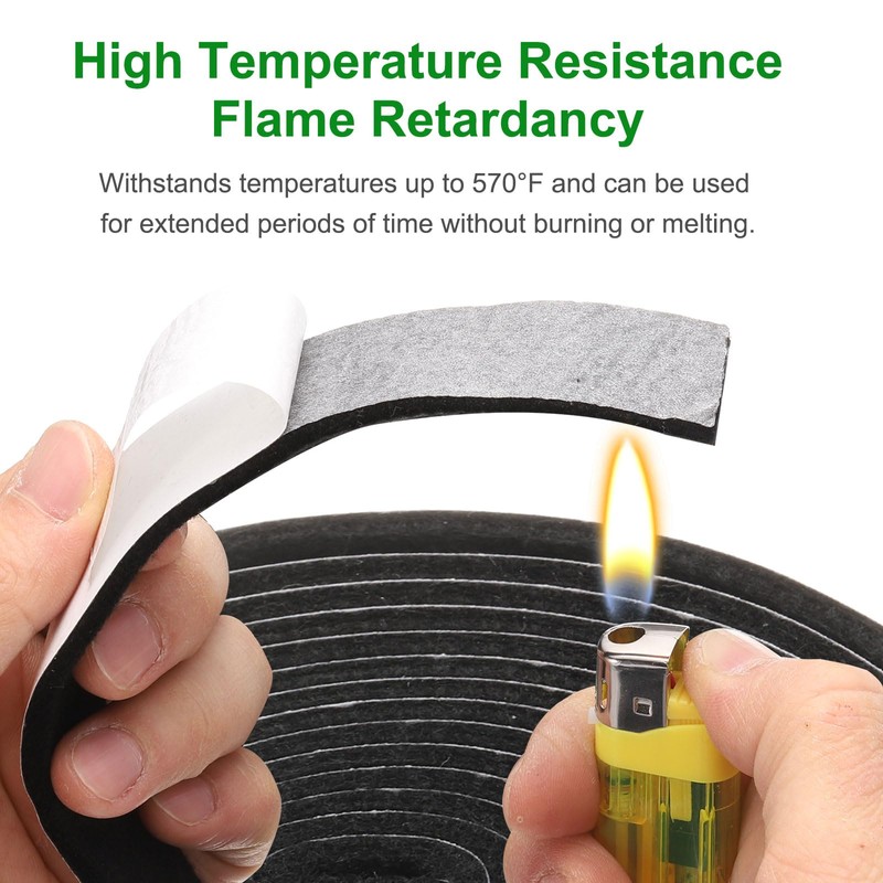 HARFINGTON Smoker Gasket Seals 7.5FT 3/4" x 1/8" High Temp