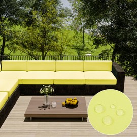 vctops Waterproof Oxford Outdoor Cushion Cover 20x18x4 inch Furniture Patio Cushion Cover Replacement Outdoor Seat Cushion Slipcover with Zipper (Bright Yellow,20"x18")