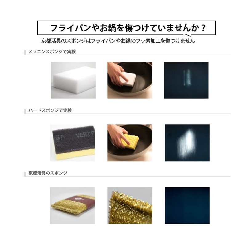 Kyoto Katsugu Antibacterial Kitchen Sponge, Copper, 3.5 x 5.7 x