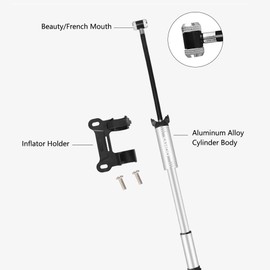 VOANZO Mini Bike Pump with Pressure Gauge, Bicycle Air Pump Portable Compact for MTB Road Bike Mountain Bike