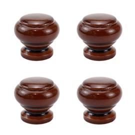 Mcredy Knobs for Dresser Drawers Wooden Pull Knobs Mushroom Drawer Knobs 1" Round Brown Pack of 4