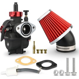 NIBBI PE22 Carburetor with 48mm Air Filters Kit,PE22mm FL Motorcycle Carb Fit for 125cc 130cc 140cc Dirt Bike Pit Bike Apollo TaoTao Lifan Kayo Honda SSR Motor Predator212