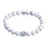 Feilok Howlite Bracelet Stretch Bracelet Reiki Healing Crystal Gemstone Beads Buddha Bracelet for Men Women Yogis