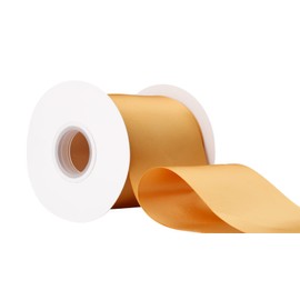 Ribbonitlux Cinta de satén de doble cara de 10 cm de ancho, 25 yardas (oro antiguo 690), juego para lazo, decoración de fiestas, aplicaciones de costura, bodas y manualidades