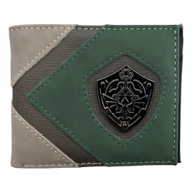 AW Cartera Billetera Hombre Zelda Leyenda Legend Color Verde Oscuro Y Gris