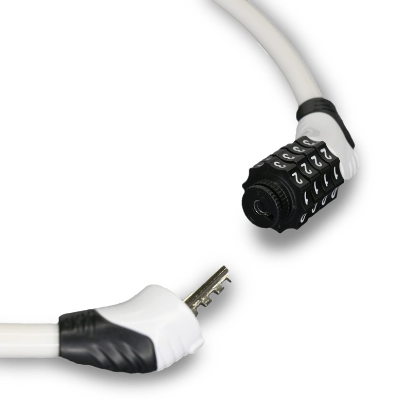 サギサカ(SAGISAKA) 自転車 鍵 これいいね コンパクトダイヤルロック 60cm ホワイト 44026