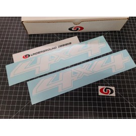 4x4 Decals (2-Pack) Off Road Truck Bed Side Fender Stickers Fits 2014-2025 Chevy Silverado 1500 Select Color: (Gloss White)