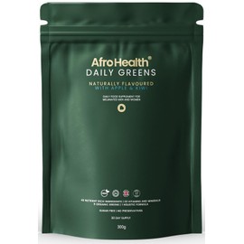 Afro Health Daily Greens Powder | Vegan Super Greens Drink & Supergreen Powder for Gut Health, Immune Support | Digestive Enzymes, Probiotics, 23 Vitamins, 42 Ingredients | Apple Kiwi 30 Servings