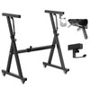 OUKMIC Stands Keyboard Stand with Wheels,Black Z Style Heavy Duty