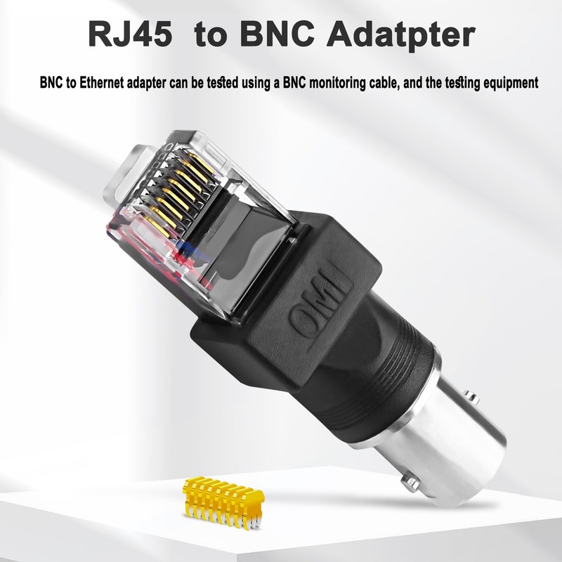 MEIRIYFA BNC to RJ45 Ethernet Adapter,BNC Female to RJ45 Male