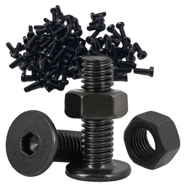 VIVIIHOO M5 x 10 mm Screw Set 50 Sets - Hexagon Socket, Black, Stainless Steel - Ideal for Mechanical Engineering, Electronics & Automotive Industry