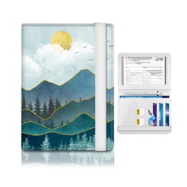 ATJFKIXL Passport Holder for Travel Essentials, RFID Premium Leather Passport Wallet Cover Case for Travel Must Haves Accessories, Passport Book Holders for Women Men Cute Mountain