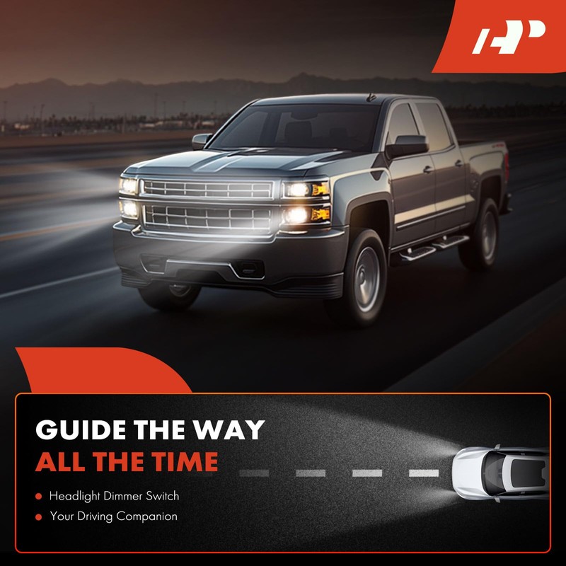 A-Premium Headlight Switch Headlamp Dimmer Switch W/front fog light Compatible