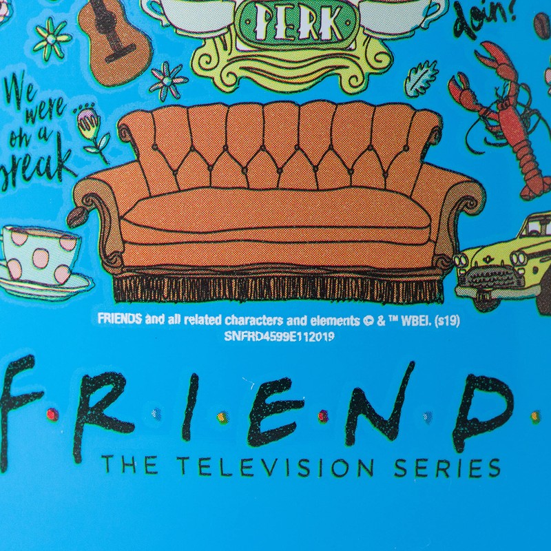 Silver Buffalo Friends Multi Doodle Icons - Vaso sin tallo