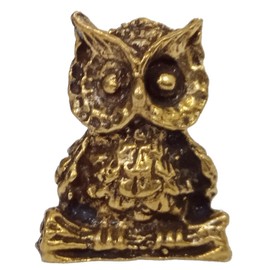 Purpledip Rare Miniature Brass Figurine Owl: Collectible Showpiece Statue With Fine Workmanship (12699D)