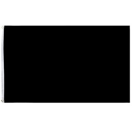 5ft x 3ft Black Flags and Banners Pennant Double Stitched Vivid Color Plain Black Flags Polyester Decoration for Garden Room Game Parade Sport Events Festival Party 90 X 150cm with Brass Grommets