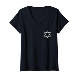 Israel flag, star of David, Judaism, support, solidarity V-Neck T-Shirt
