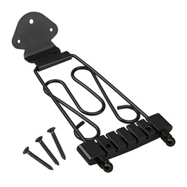 1Pcs Yootones 6 String Trapeze Tailpiece Guitar Bridge with Screws Compatible with Jazz Archtop Electric Guitars (Black)