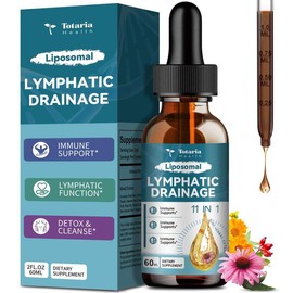 Totaria Liposomal Lymphatic Drainage Drops - 11 In 1 Organic Supplement with Burdock Root, Echinacea, Elderberry, Calendula, Cleavers Herb, Dandelion Supports Lymphatic Health 2 FL.OZ