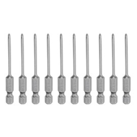 sourcing map 10pcs #1 Phillips Screwdriver Bit PH1 1/4" Hex Shank 2.56" (65mm) Long Magnetic S2 Steel Industrial Grade Screw Driver Bit Cross Head Electric Drill Bits 0.098" (2.5mm) Rod