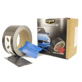 Matte Smoked Chrome Effect- Mid Smoke Stealth Tint Chrome Delete Roll Professional Grade Luxe LightWrap Vinyl Tint with Air Release, Kit Includes Squeegee (2 in x 75 ft)