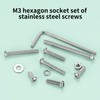1040 Piece M3 Screws Set, Pan Head Allen Screws Nuts