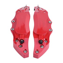 2Pcs Car Aluminum Brake Caliper Protector Cover Fits 16in-17in Wheel Hub, Medium (Red)