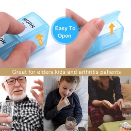 Pasking Large Pill Box Organiser - Weekly Pill Dispenser 7 Day 3 Times a Day AM PM Travel Medication Reminder Vitamin Container Holding Plenty of Medicines and Supplements