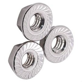 Glvaner M8-1.25 Thread Size (25 pcs) Stainless Steel Serrated Flange Hex Locknuts Nuts 304 Stainless Steel 18-8 Full Thread Coarse Thread UNC, DIN6923