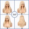 HAIRCUBE Pelucas para mujer, peluca rubia clara mixta con flequillo,