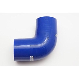 Autobahn88 Autobahn88 Automotive Silicone Hose Bend, 90-Deg Elbow Coupler, ID=2.5" (64mm), Leg Length 3.13" (80mm), Wall Thickness= 0.16" (4mm), 3-Ply, Blue
