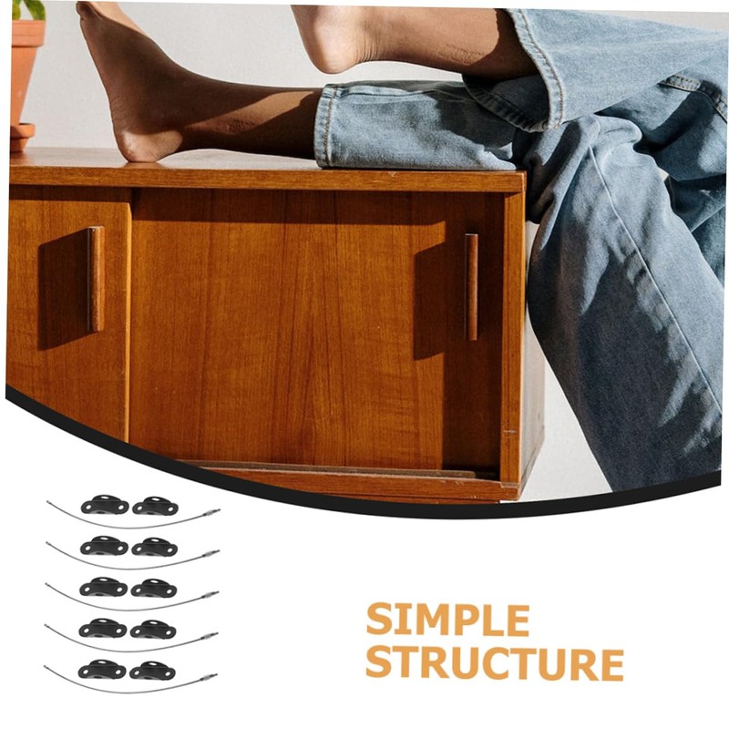 KOMBIUDA 5sets Furniture Anchors Anti-tip Wall Anchors for Proofing Heavy