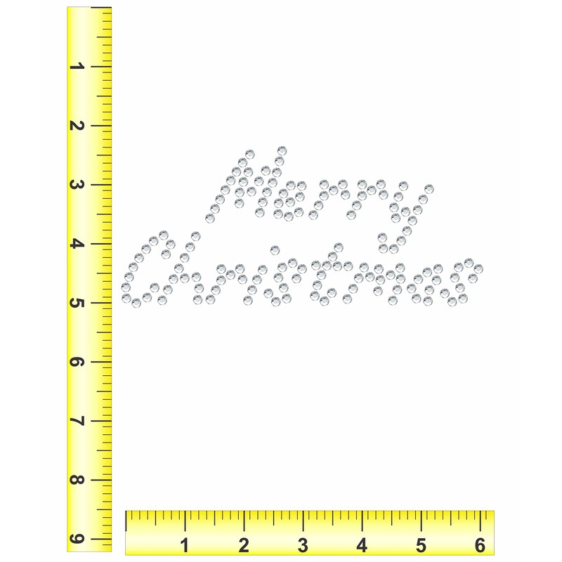Rhinestone Genie RT4-HOL112 Merry Christmas 6" Magnetic Rhinestone Stencil, Flexible