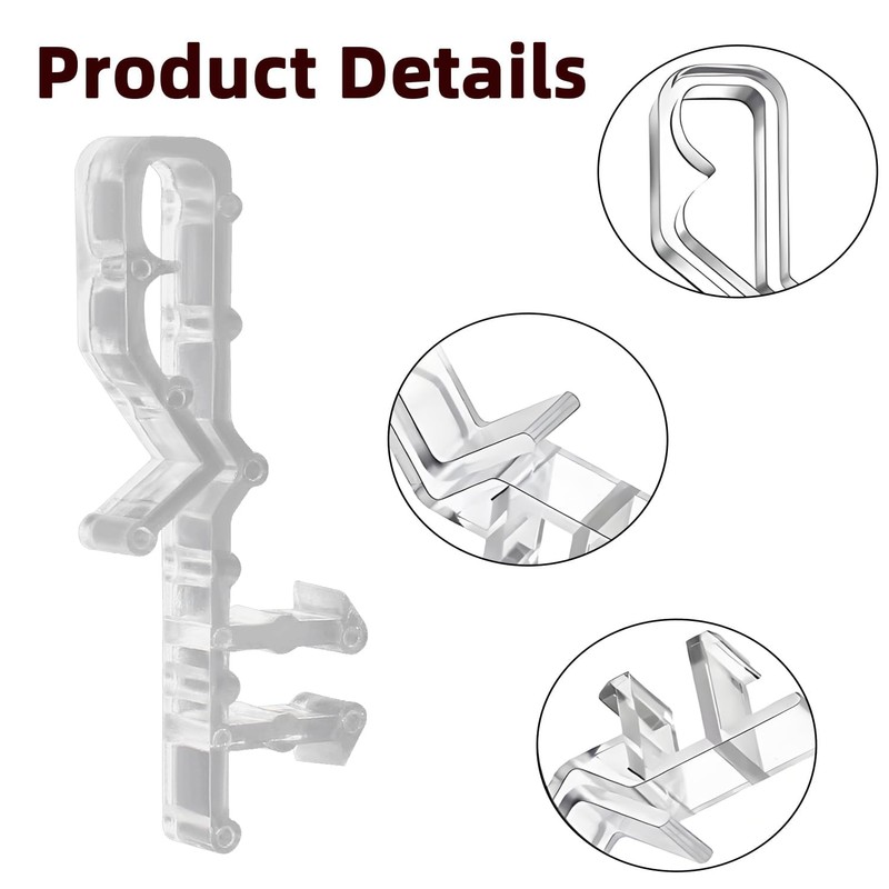 20-Pack Clear Blind Clips – Universal Valance Clips for Window